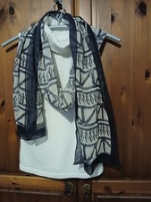 TIMNEY Black Grey Long Silk