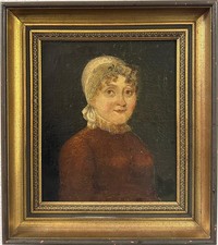 English School (19TH Cen-ry): Portrait Of A Lady ,oil On Canvas , Unsigned