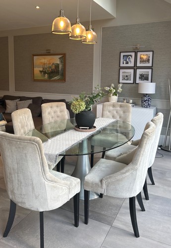 Glass dining table