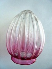 WAS Benson James Powell Arts & Crafts Cranberry Glass Lamp Shade