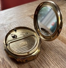 Stunning Gold Vintage Kigu Minuette Powder Musical Compact Mirror - No Music