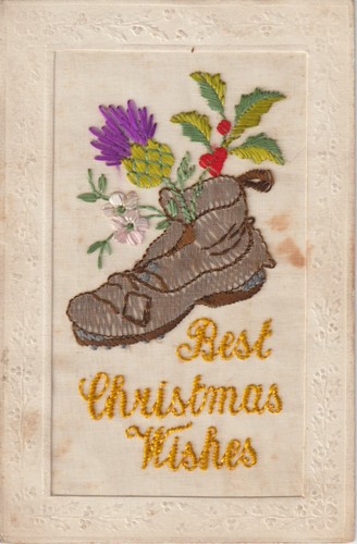 Greetings silk postcard - greetings,