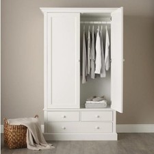 The White Company Large Classic Wardrobe White Bedroom Furniture Storage,