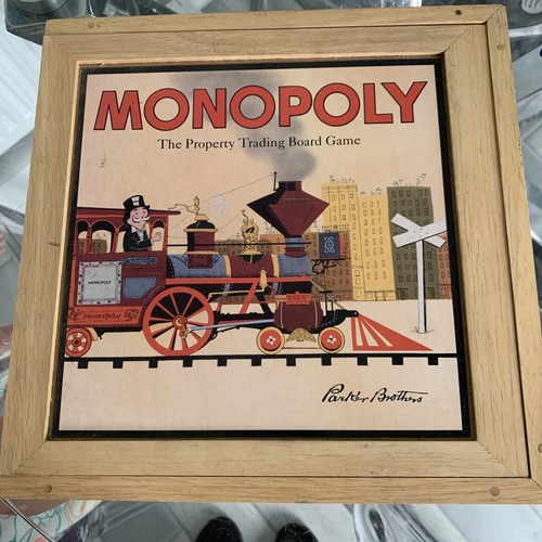 Wooden box monopoly board - monopoly,