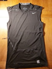 Mens Black Nike Pro Combat Dri-Fit Compression Sports Vest. Size L. New.