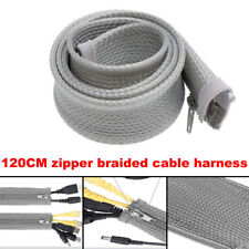 120CM Cable Tidy Zip Sleeve For PC/TV Tube Cord Cover Protector Organisers UK
