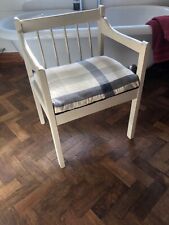 Shabby?Chic Chair Mitford Check Charcoal fabric seat?Laura Ashley Ivory Paint