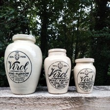 Set of 3 old stoneware virol
