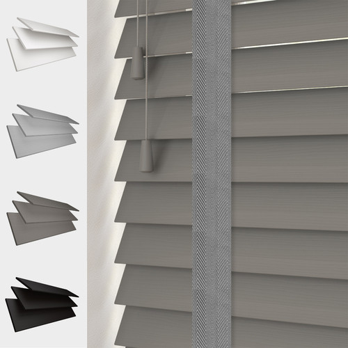 Faux wood 50mm venetian blinds - wood,