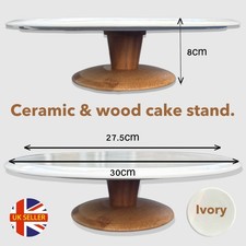 30cm x 8cm CERAMIC & WOOD CAKE