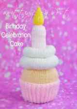 New Knitting Pattern Birthday Cake muffin  Knitting by Post Original A5 Leaflet