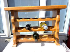 VINTAGE RUSTIC 3 TIER SOLID WOOD WINE RACK
