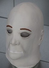 WHITE MYERS MASK HALLOWEEN FANCY DRESS MIKE NO HAIR LATEX FULL HEAD CUSTOM