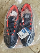 Kalenji kiprun grip Uk 3 Kids Trainer grey Black With Orange Highlights