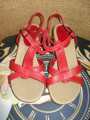 Clarks ladies red leather - ladies,