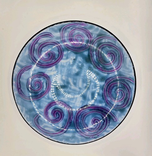 New art glass studio plate - new,