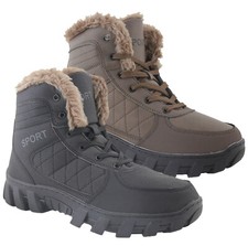 MENS HIKING BOOTS SNOW WALKING ANKLE WINTER TRAIL TREKKING TRAINERS SHOES FUR