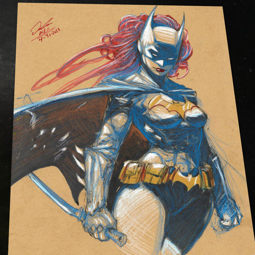 Batgirl art print signed - art,