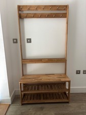 HALLWAY OAK BENCH, coat rack