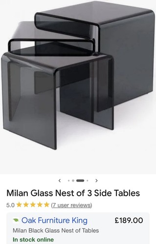 Milan clear glass nest 3 - of,