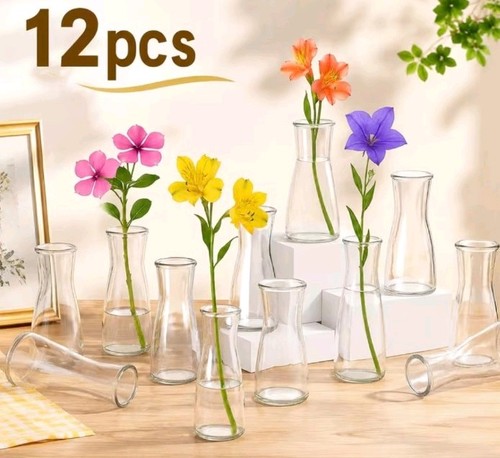 12pcs mini clear glass bud - clear,