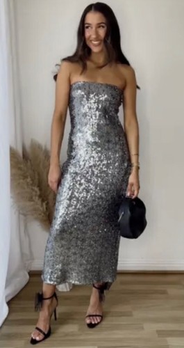 Zara woman silver sequin - ,