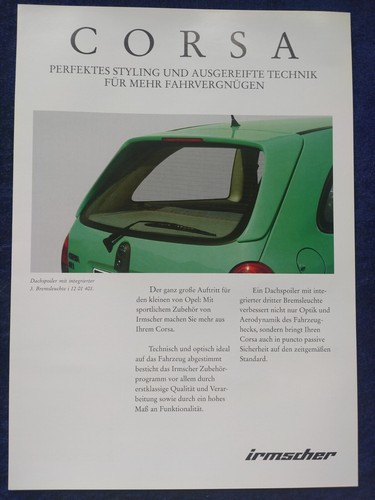 Opel irmscher corsa brochure - irmscher,