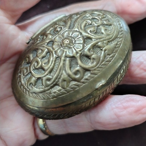Antique brass snuff - antique, box