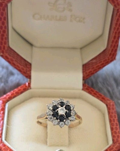 Diamond and sapphire ring - diamond,