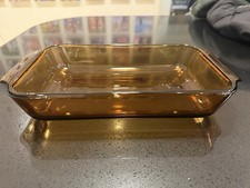 Anchor Hocking 432 Amber Oven Dish (6x10 Inches) Ovenware Microwave Safe