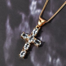 Natural Aquamarine Cross