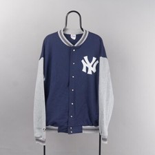RARE Vintage New York Yankees Varsity Jacket Navy Mens Size Large MLB Majestic