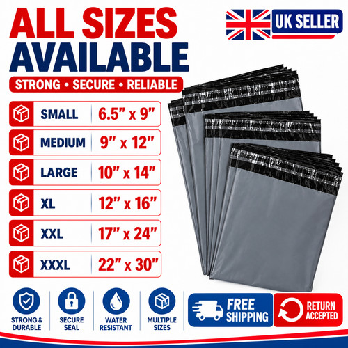Strong grey plastic mailing - strong,