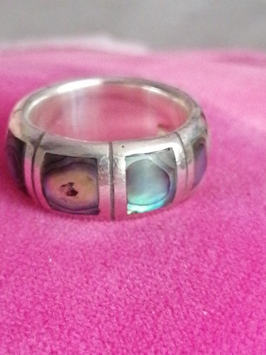 925 silver paua shell - silver, band