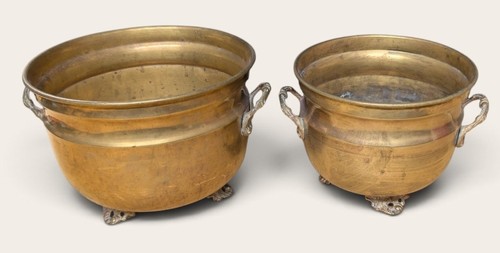 Vintage brass cauldron - vintage,
