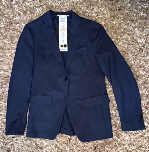 Zara navy wool - blend, stretch