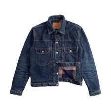 Levi’s Type 2 14oz Rigid Raw Denim Blanket Lined Indigo Jacket Size L Western