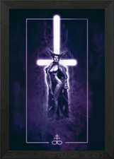 Neon Satanic Framed Wall Art