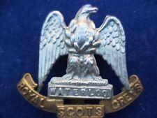 ROYAL SCOTS GREYS CAP BADGE, BI METAL . EX DISPLAY CASE CLEARANCE.