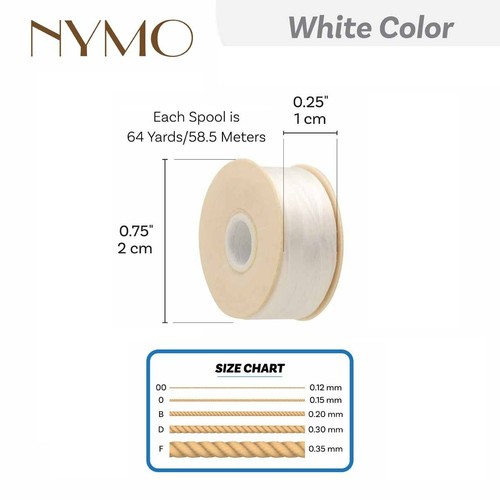 Nymo white beading thread - white,