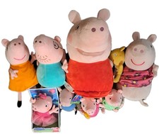Peppa Big Plush Toy Bundle Peppa George Mummy & Daddy Pig And Large Puppet