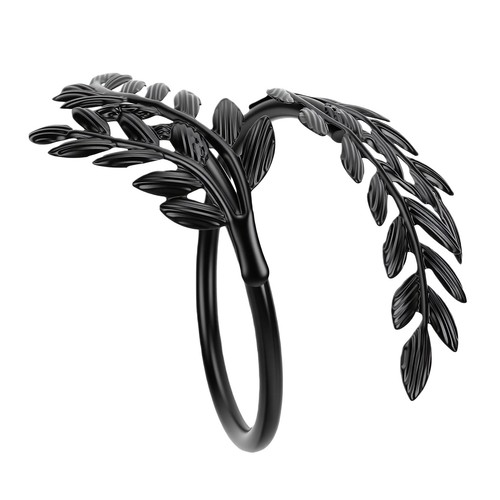 6pcs black wheat - black, rings