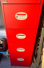 Silverline Abbeysteel Kontrax 4 Drawer Red Filing Cabinet Stored indoors 