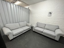 DFS Grey Sofas 3 & 3 Seater Sofa Set 
