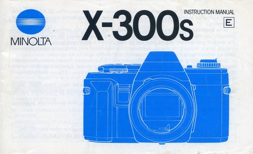 Minolta 300s instruction - x-300s,