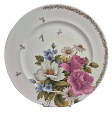 Rob Turner Bone China Large Round Platter/Sandwich Plate with Floral