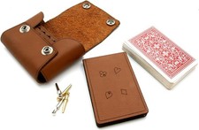 Brown Leather travel cribbage
