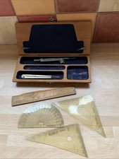 Vintage Wooden Pencil Box + Contents 7 1/2” X 3”