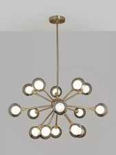 John Lewis Huxley Chandelier Ceiling Light - Smoke/Antique Brass A