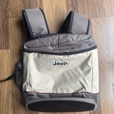 Jeep Backpack Brown Beige Travel Laptop Canvas Bag Outdoor Sport Hold-all VGC